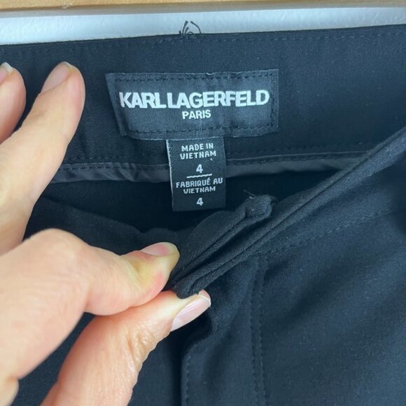 Karl Lagerfeld Black Rayon Pants - Picture 4 of 8